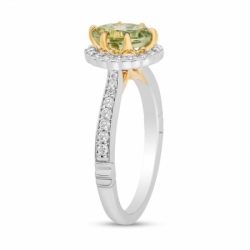 Женское кольцо из золота 585 пробы с кварцем и бриллиантами