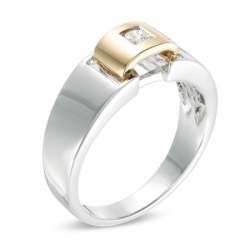 Мужское кольцо из серебра 925 пробы с бриллиантом