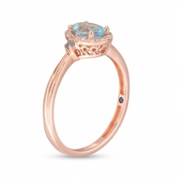 Женское кольцо из красного золота 585 пробы с топазом, сапфиром и бриллиантом