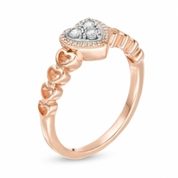 Помолвочное кольцо из красного золота 585 пробы с сапфиром и бриллиантами