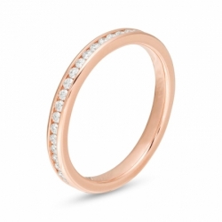 Обручальное кольцо из красного золота 750 пробы с бриллиантом
