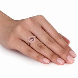 Женское кольцо из серебра 925 пробы с морганитом