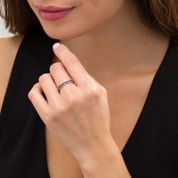 Обручальное кольцо из красного золота 585 пробы с сапфиром