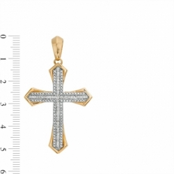 Мужской крестик из желтого золота 585 пробы с бриллиантом