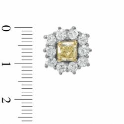 Серьги-гвоздики из белого золота 750 пробы с бриллиантами