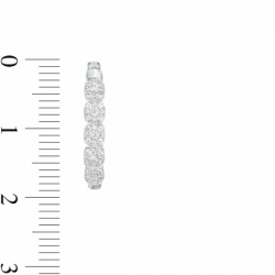 Серьги конго из белого золота 585 пробы с бриллиантом