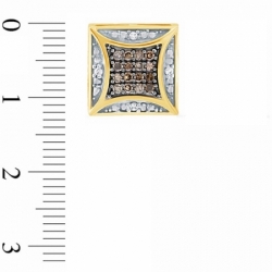 Серьги-гвоздики из желтого золота 585 пробы с бриллиантами