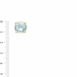 Серьги-гвоздики из желтого золота 585 пробы с аквамарином