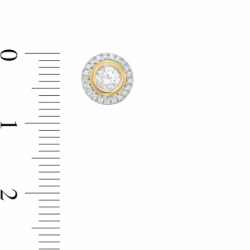 Серьги-гвоздики из желтого золота 585 пробы с бриллиантом