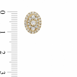 Серьги-гвоздики из желтого золота 585 пробы с бриллиантом