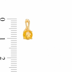 Серьги-гвоздики из желтого золота 585 пробы с цитрином