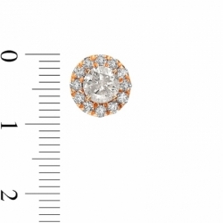 Серьги-гвоздики из красного золота 585 пробы с бриллиантом