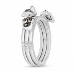 Женское кольцо из серебра с бриллиантами