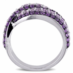 Женское кольцо из серебра с аметистом
