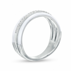 Женское кольцо из серебра с бриллиантом и эмалью