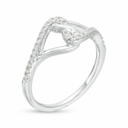 Женское кольцо из серебра с бриллиантом