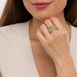 Женское кольцо из серебра с перидотом
