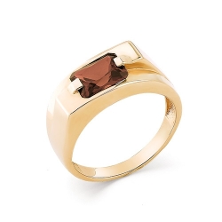 Мужское кольцо из комбинированного золота c раухтопазом