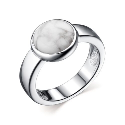 Кольцо из серебра с белым агатом