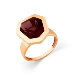 Женское кольцо из красного золота 585 пробы с ситаллом