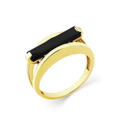 Женское кольцо из желтого золота 585 пробы с агатом