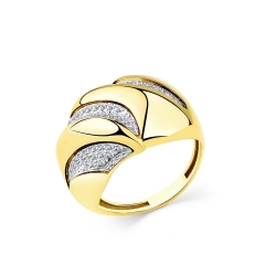 Женское кольцо из желтого золота 585 пробы с фианитом