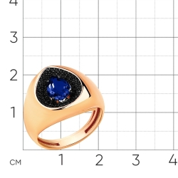 Женское кольцо из красного золота 585 пробы с сапфиром и шпинелью
