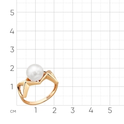 Женское кольцо из красного золота 585 пробы с жемчугом