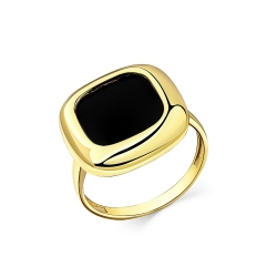 Женское кольцо из желтого золота 585 пробы с агатом