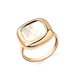 Женское кольцо из красного золота 585 пробы с перламутром