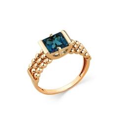 Женское кольцо из красного золота 585 пробы с топазом London