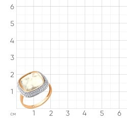 Женское кольцо из красного золота 585 пробы с перламутром и фианитами