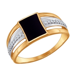 Мужское золотое кольцо (Фианит)