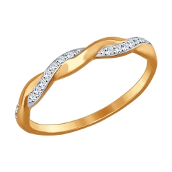 Золотое кольцо (Фианит) SOKOLOV