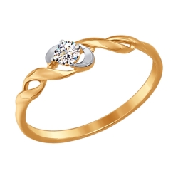 Золотое кольцо (Фианит) SOKOLOV