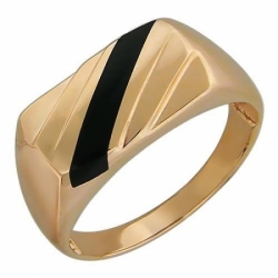 Мужское кольцо из красного золота с ониксом