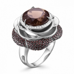 Серебряное кольцо c раухтопазом