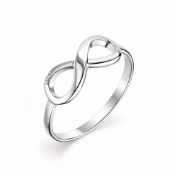 Серебряное кольцо c бриллиантом