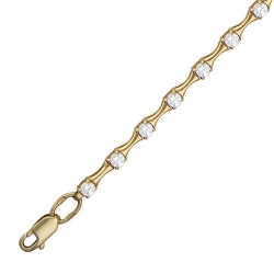 Декоративный браслет из желтого золота c фианитом