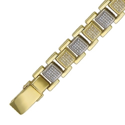 Декоративный браслет из комбинированного золота c фианитом