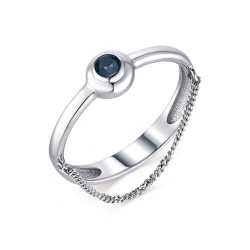 Серебряное кольцо с сапфиром ГТ