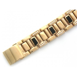 Золотой декоративный браслет c ониксом, фианитом