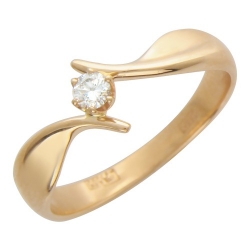 Золотое кольцо c бриллиантом