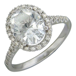Женское кольцо из белого золота c топазом, бриллиантом
