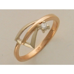 Женское кольцо из комбинированного золота c бриллиантом