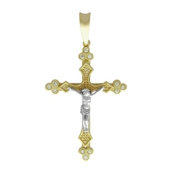 Крестик из комбинированного золота c бриллиантом