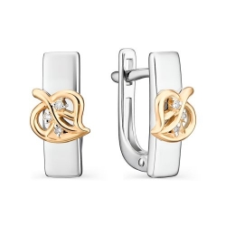 Серьги из серебра с бриллиантом