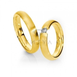 Т-28602 золотые парные обручальные кольца (ширина 4 мм.) (цена за пару)