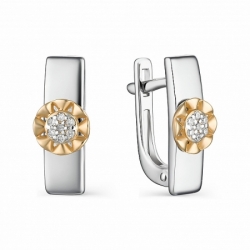 Серьги из серебра с бриллиантом