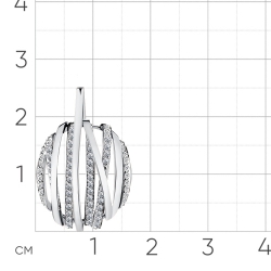 Подвеска из белого золота 585 пробы с фианитом